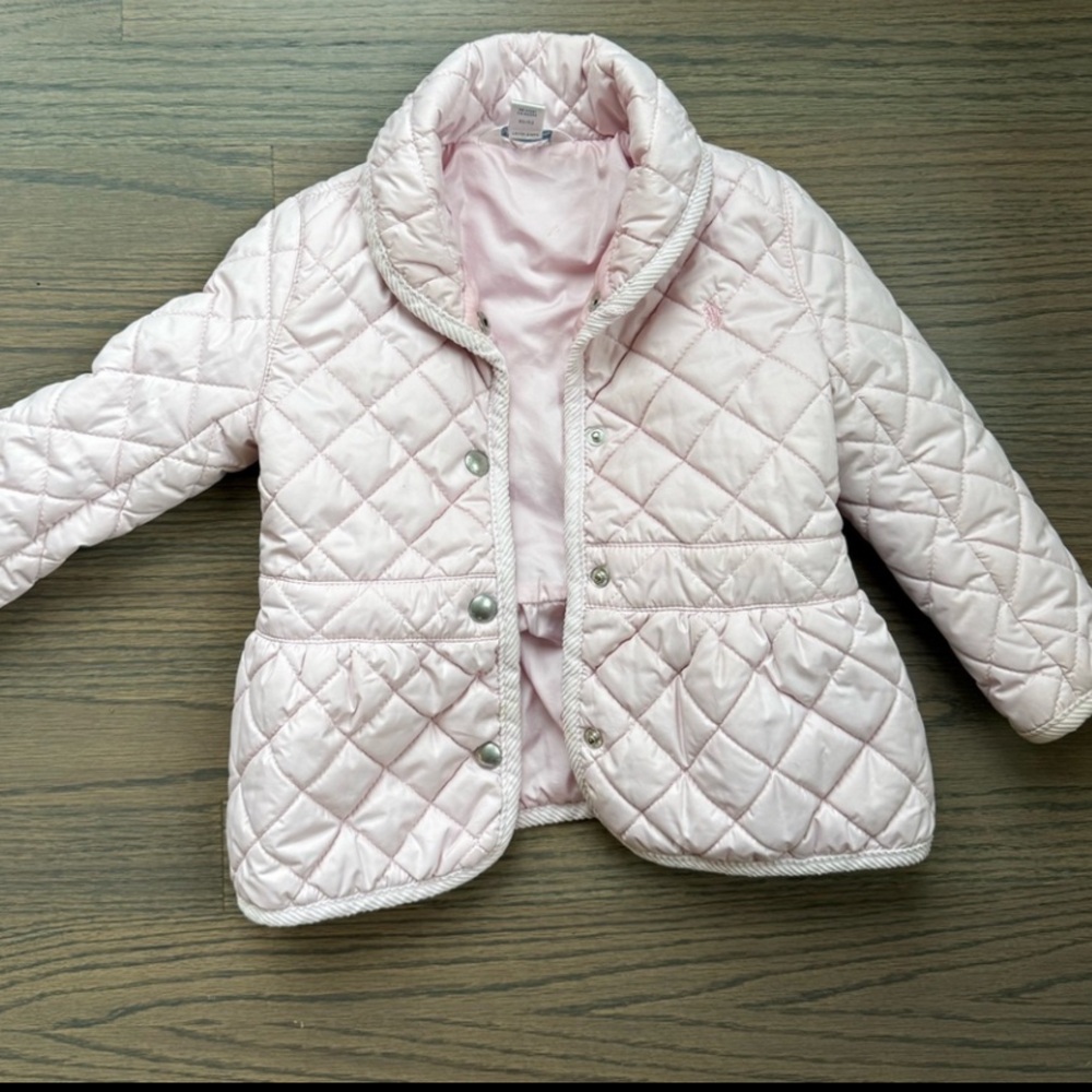 Ralph Lauren Light Pink Quilted Kids Puffer Jacket